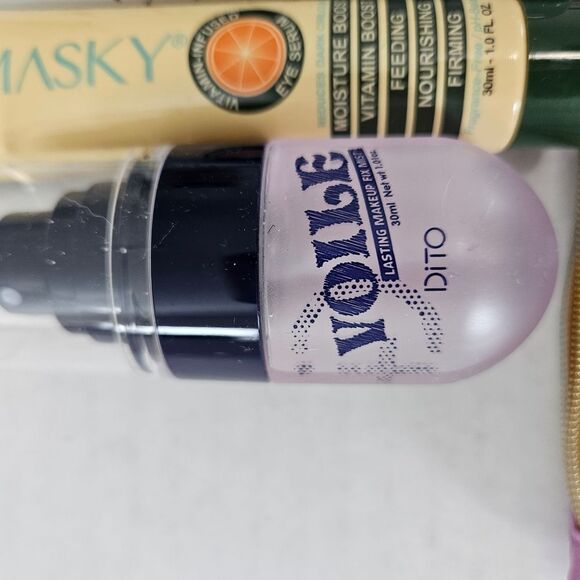 Colorful 'GLAM' Cosmetic Pouch with Skincare Set - Picture 3 of 10